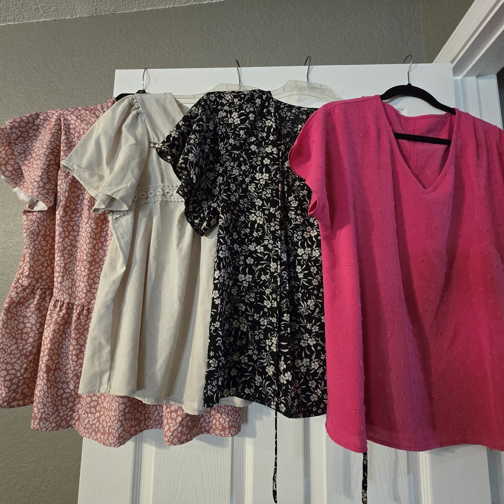Pink V-Neck Women's Top